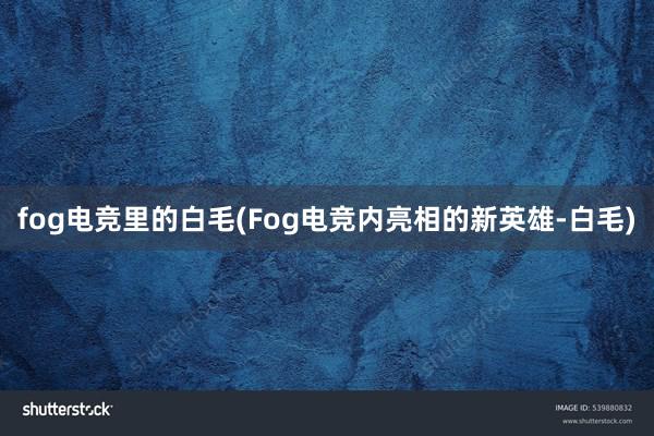 fog电竞里的白毛(Fog电竞内亮相的新英雄-白毛)