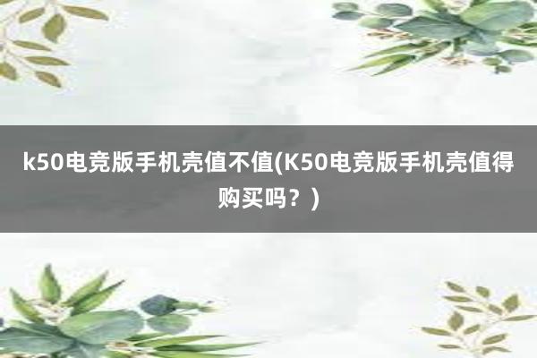 k50电竞版手机壳值不值(K50电竞版手机壳值得购买吗？)