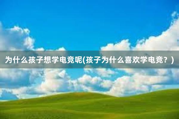 为什么孩子想学电竞呢(孩子为什么喜欢学电竞？)