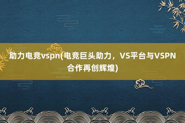 助力电竞vspn(电竞巨头助力，VS平台与VSPN合作再创辉煌)