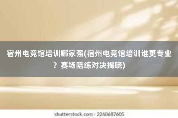 宿州电竞馆培训哪家强(宿州电竞馆培训谁更专业？赛场陪练对决揭晓)