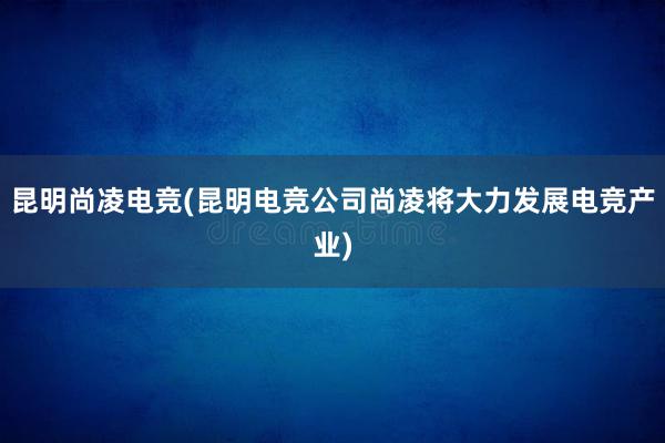 昆明尚凌电竞(昆明电竞公司尚凌将大力发展电竞产业)