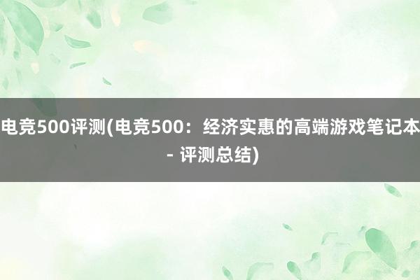 电竞500评测(电竞500：经济实惠的高端游戏笔记本 - 评测总结)