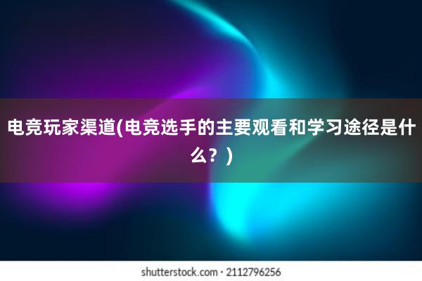 电竞玩家渠道(电竞选手的主要观看和学习途径是什么？)