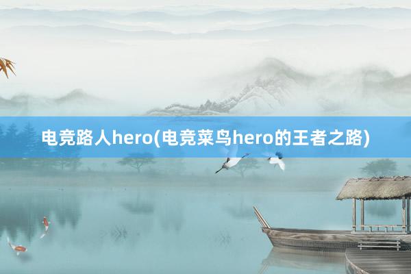 电竞路人hero(电竞菜鸟hero的王者之路)