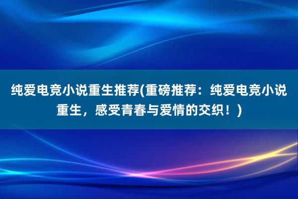 纯爱电竞小说重生推荐(重磅推荐：纯爱电竞小说重生，感受青春与爱情的交织！)