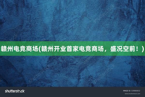 赣州电竞商场(赣州开业首家电竞商场，盛况空前！)