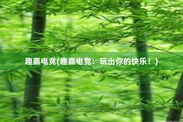 趣嘉电竞(趣嘉电竞：玩出你的快乐！)