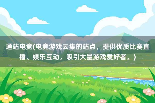 通站电竞(电竞游戏云集的站点，提供优质比赛直播、娱乐互动，吸引大量游戏爱好者。)