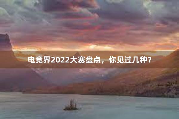 电竞界2022大赛盘点，你见过几种？