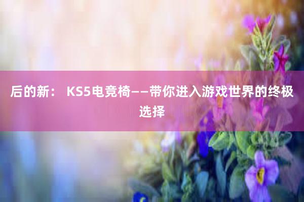 后的新： KS5电竞椅——带你进入游戏世界的终极选择