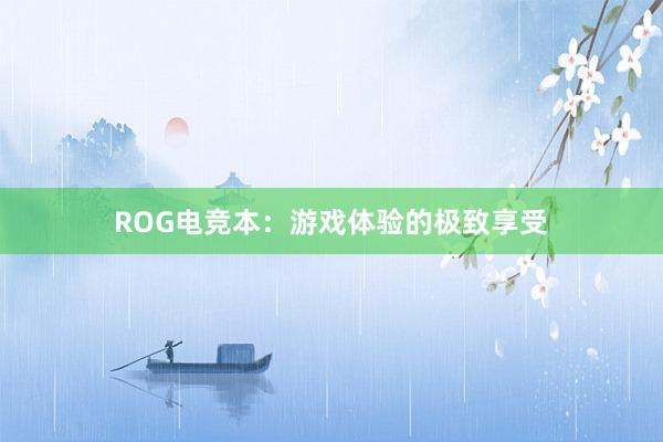 ROG电竞本：游戏体验的极致享受