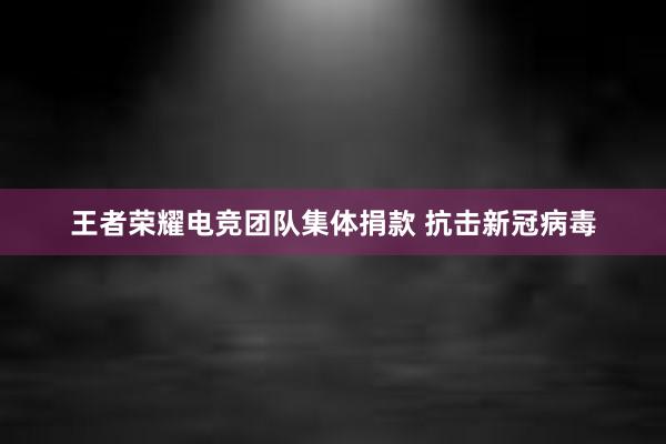 王者荣耀电竞团队集体捐款 抗击新冠病毒